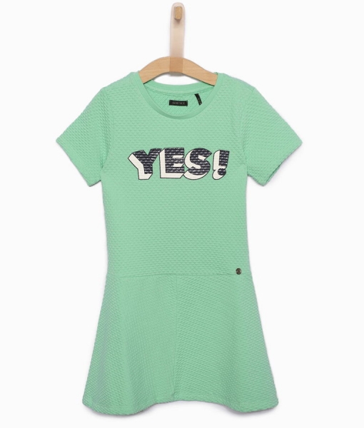 IKK Match Point textured short sleeved dress vert clair